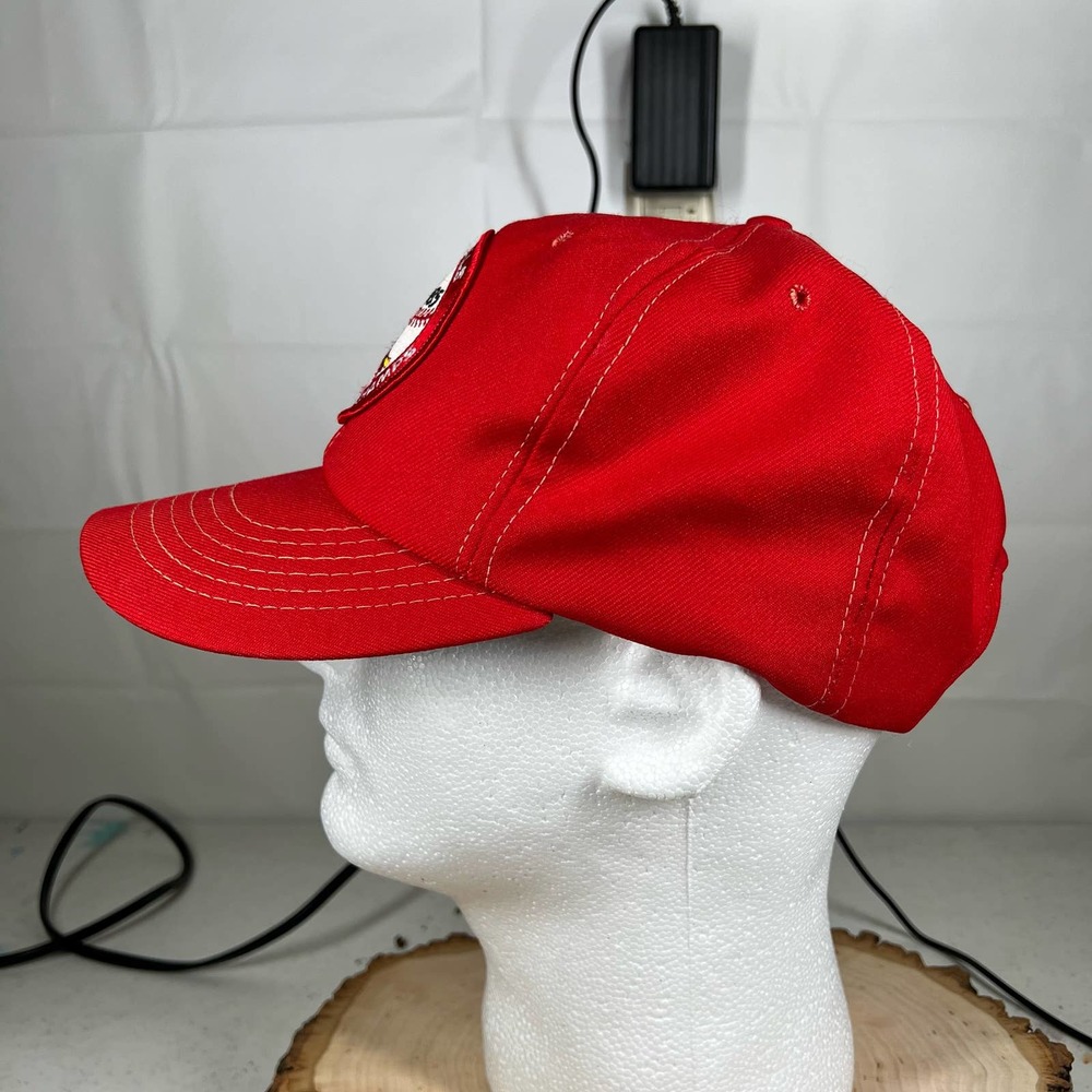 Vintage 80s Sports Cardinals Red Baseball Hat Cap Plastic Snapback Embroidered - Picture 3 of 8